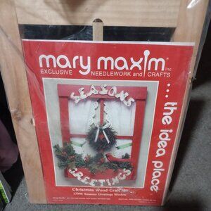 NEW Vintage MARY MAXIM SEALED WOOD CHRISTMAS KIT 17996